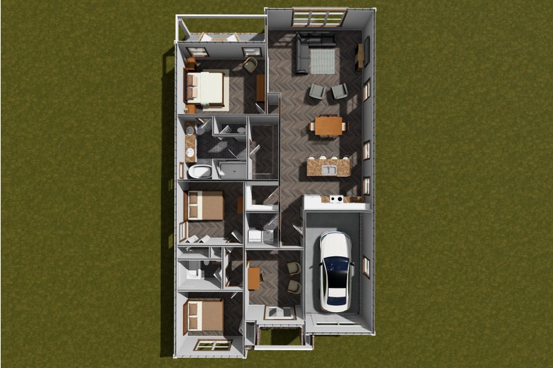 House Design - Floor Plan - Main Floor 1 for Cottage House Plan #513-2319 - 3 bed, 2 bath
