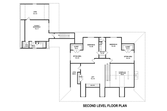 Floor Plan - Upper Floor for Country House Plan #81-13910 - 3 bed, 2.5 bath
