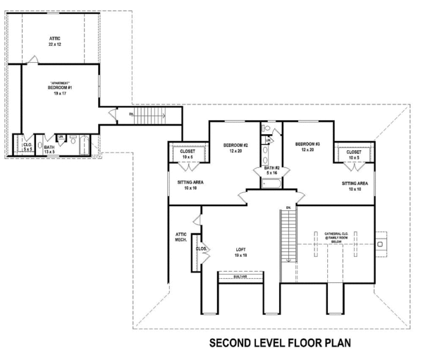 Country Floor Plan - Upper Floor Plan #81-13910