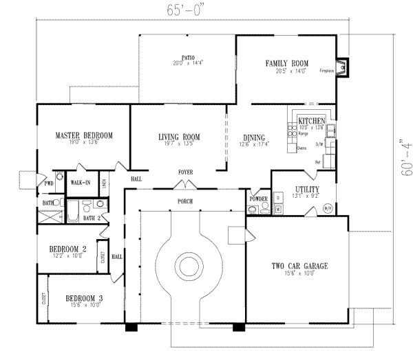 Adobe / Southwestern Floor Plan - Main Floor Plan #1-465
