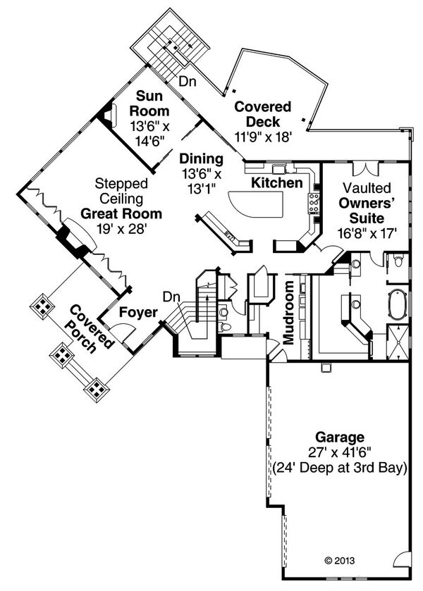 Craftsman Floor Plan - Main Floor Plan #124-913