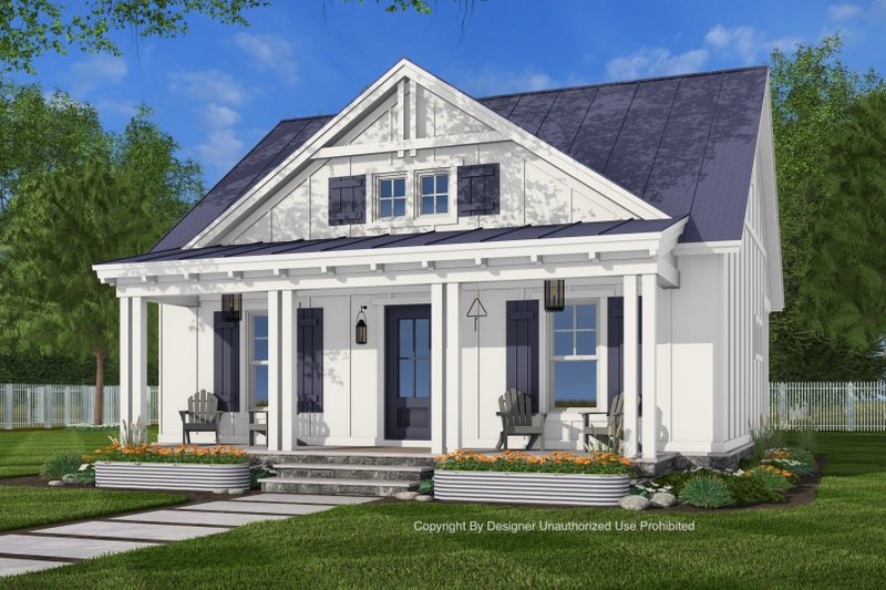 Dream House Plan - Exterior - Front Elevation 4 for Bungalow House Plan #51-1432 - 1 bed, 1 bath