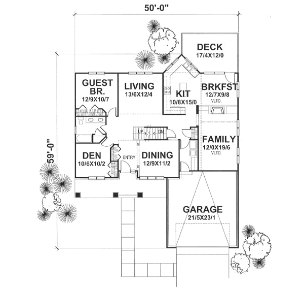 Traditional Floor Plan - Main Floor Plan #50-108