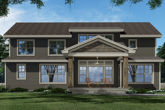 Exterior - Rear Elevation 1 for Traditional House Plan #51-1208 - 5 bed, 3.5 bath