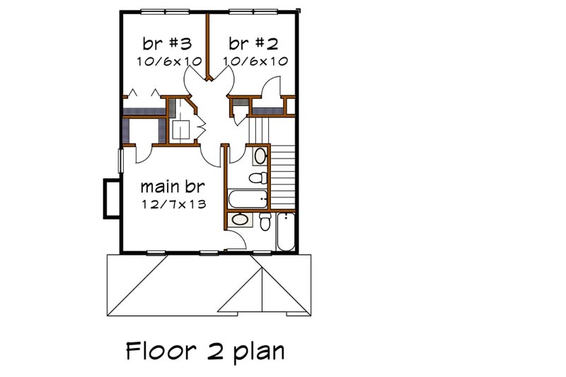 House Plan Design - Floor Plan - Upper Floor for Southern House Plan #79-168 - 3 bed, 2.5 bath