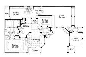 Floor Plan - Main Floor for European House Plan #411-260 - 4 bed, 4 bath