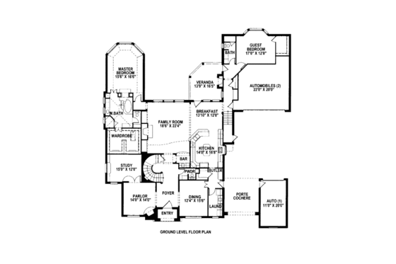 Floor Plan - Main Floor for European House Plan #141-337 - 5 bed, 4.5 bath