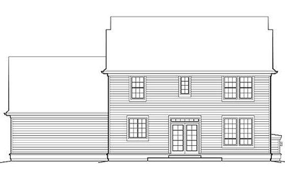 Exterior - Rear Elevation for Colonial House Plan #48-161 - 4 bed, 2.5 bath