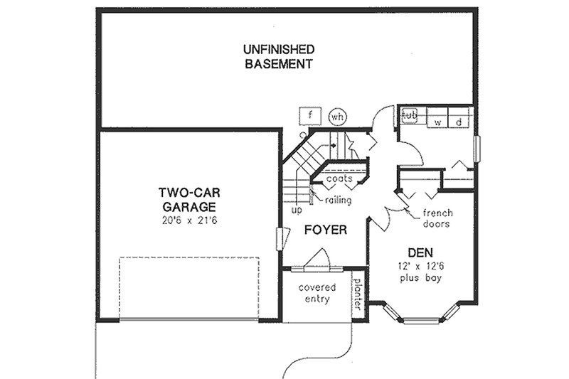 House Plan Design - Floor Plan - Lower Floor for Traditional House Plan #18-1018 - 4 bed, 2 bath