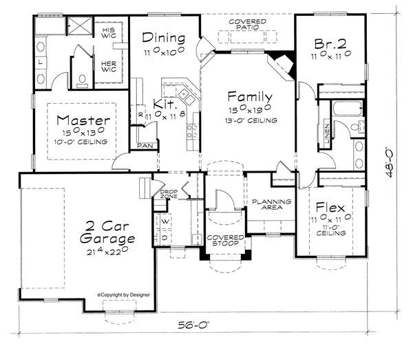 Traditional Floor Plan - Main Floor Plan #20-2098