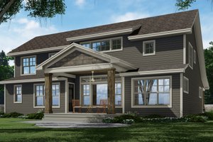 Exterior - Rear Elevation for Traditional House Plan #51-1208 - 5 bed, 3.5 bath