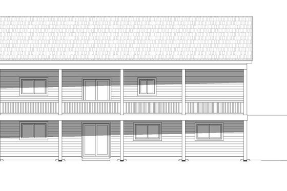 Exterior - Rear Elevation for Country House Plan #932-347 - 2 bed, 2 bath