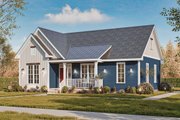 Traditional Style House Plan - 3 Beds 2 Baths 1209 Sq/Ft Plan #54-629 Exterior 