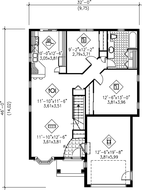 Traditional Floor Plan - Main Floor Plan #25-1169