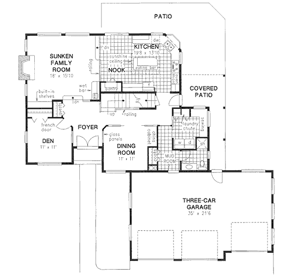 Home Plan - Traditional Floor Plan - Main Floor Plan #18-332