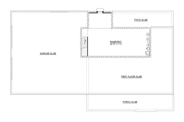 Architectural House Design - Floor Plan - Lower Floor for Barndominium House Plan #1064-482 - 3 bed, 2.5 bath