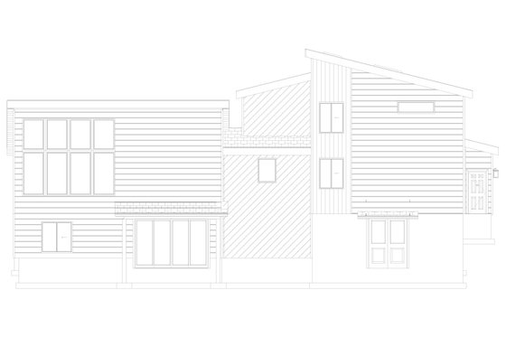 Exterior - Rear Elevation 3 for Modern House Plan #1060-236 - 4 bed, 4 bath