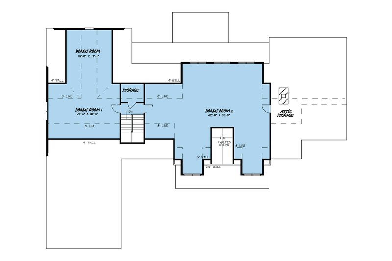 House Blueprint - Floor Plan - Upper Floor for Craftsman House Plan #923-15 - 4 bed, 3.5 bath