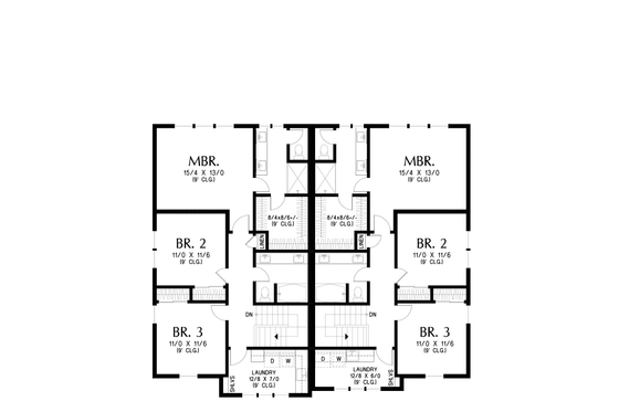Floor Plan - Upper Floor for Farmhouse House Plan #48-1187 - 6 bed, 4.5 bath