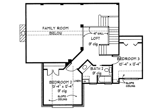 Floor Plan - Upper Floor for Tudor House Plan #410-265 - 4 bed, 3.5 bath