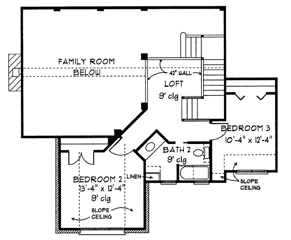Architectural House Design - Tudor Floor Plan - Upper Floor Plan #410-265