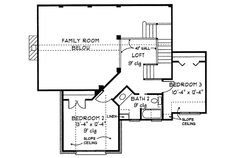 Architectural House Design - Floor Plan - Upper Floor for Tudor House Plan #410-265 - 4 bed, 3.5 bath