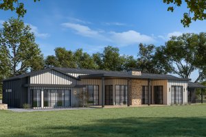 Exterior - Rear Elevation for Modern House Plan #20-2567 - 3 bed, 4 bath