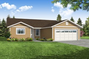 Ranch Exterior - Front Elevation Plan #124-1216