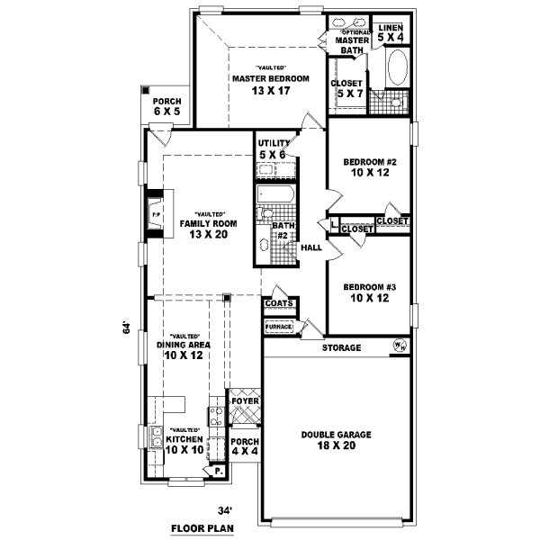 Traditional Floor Plan - Main Floor Plan #81-13686