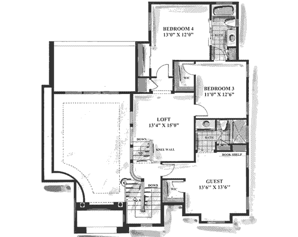Mediterranean Floor Plan - Upper Floor Plan #27-292