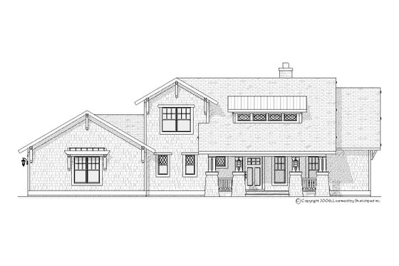 Exterior - Front Elevation 5 for Craftsman House Plan #901-67 - 4 bed, 3.5 bath