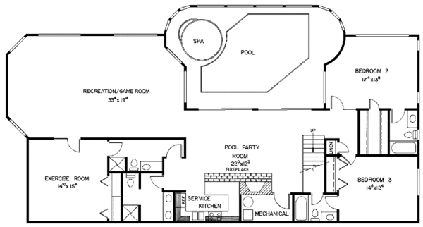 Dream House Plan - European Floor Plan - Lower Floor Plan #60-961