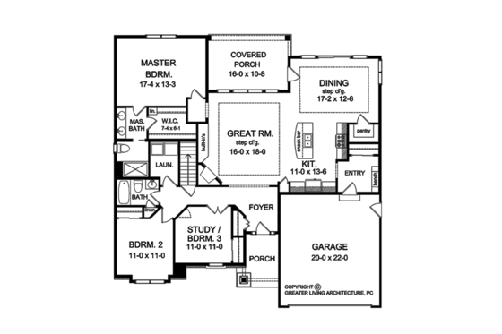 Floor Plan - Other Floor for Ranch House Plan #1010-102 - 2 bed, 2 bath