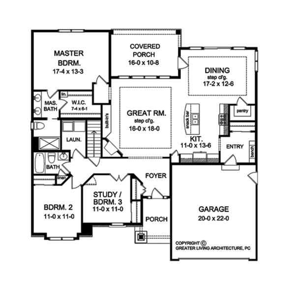Architectural House Design - Ranch Floor Plan - Other Floor Plan #1010-102