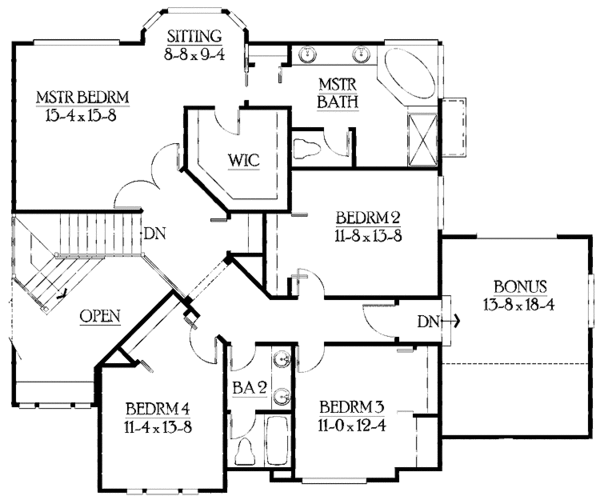 Architectural House Design - Craftsman Floor Plan - Upper Floor Plan #132-412