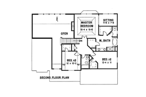 Floor Plan - Upper Floor for Traditional House Plan #67-172 - 3 bed, 3 bath