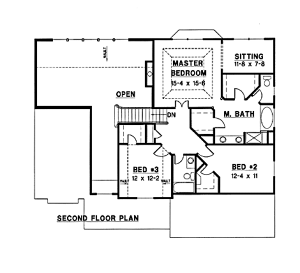 Traditional Floor Plan - Upper Floor Plan #67-172