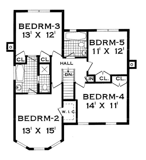Architectural House Design - Traditional Floor Plan - Upper Floor Plan #3-274