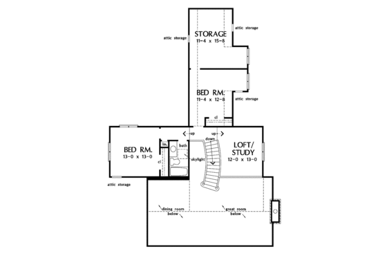 Floor Plan - Upper Floor for Country House Plan #929-327 - 3 bed, 2.5 bath
