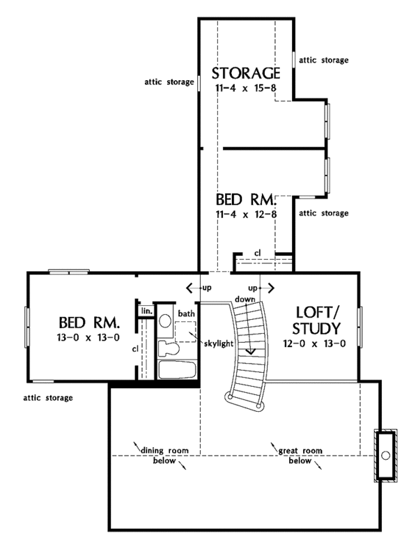 House Plan Design - Country Floor Plan - Upper Floor Plan #929-327