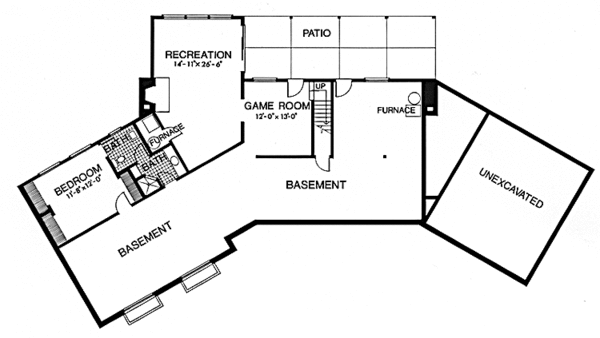 House Plan Design - Prairie Floor Plan - Lower Floor Plan #320-1314
