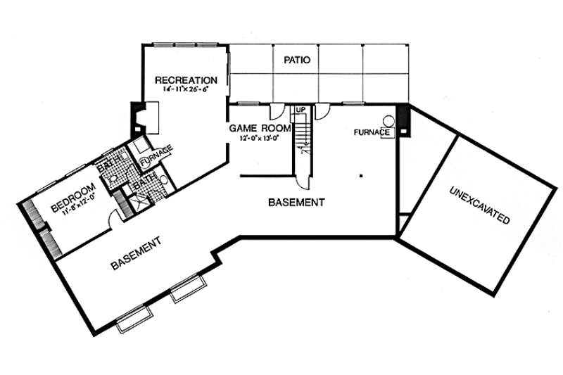 Dream House Plan - Floor Plan - Lower Floor for Prairie House Plan #320-1314 - 4 bed, 3.5 bath