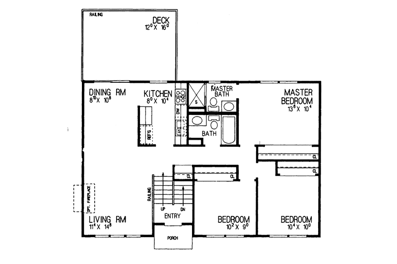 Dream House Plan - Floor Plan - Main Floor for Contemporary House Plan #72-1035 - 3 bed, 2 bath