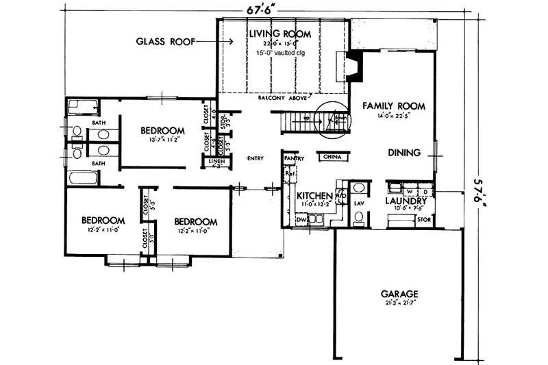 Home Plan - Floor Plan - Main Floor for Contemporary House Plan #320-1265 - 4 bed, 3.5 bath