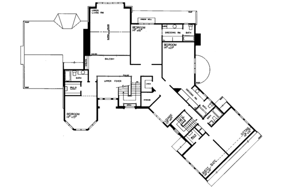 Floor Plan - Upper Floor for Tudor House Plan #72-829 - 5 bed, 5 bath