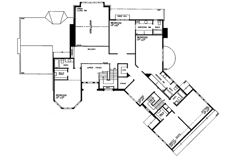 Dream House Plan - Floor Plan - Upper Floor for Tudor House Plan #72-829 - 5 bed, 5 bath