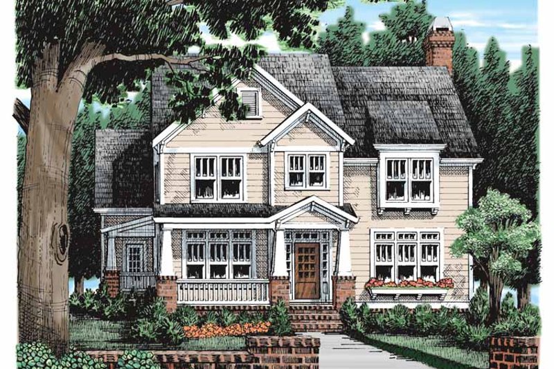 House Blueprint - Craftsman Exterior - Front Elevation Plan #927-935