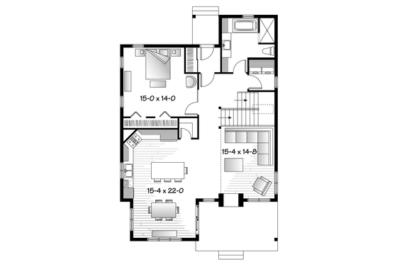 Floor Plan - Main Floor for European House Plan #23-2494 - 2 bed, 2 bath