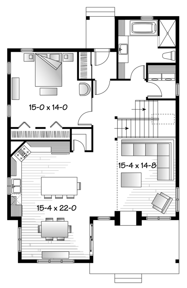 Architectural House Design - European Floor Plan - Main Floor Plan #23-2494