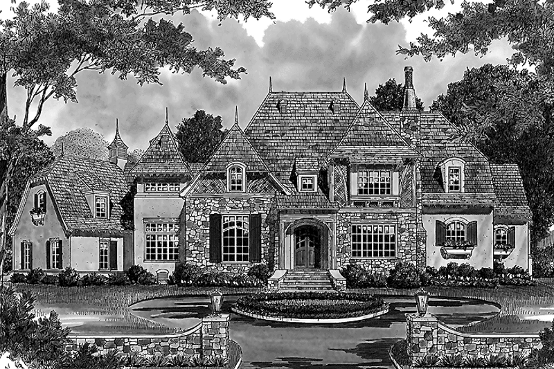 Home Plan - Exterior - Front Elevation 3 for Country House Plan #453-468 - 5 bed, 4 bath